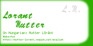 lorant mutter business card