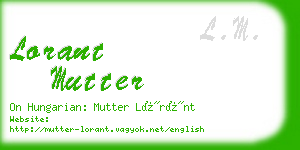 lorant mutter business card